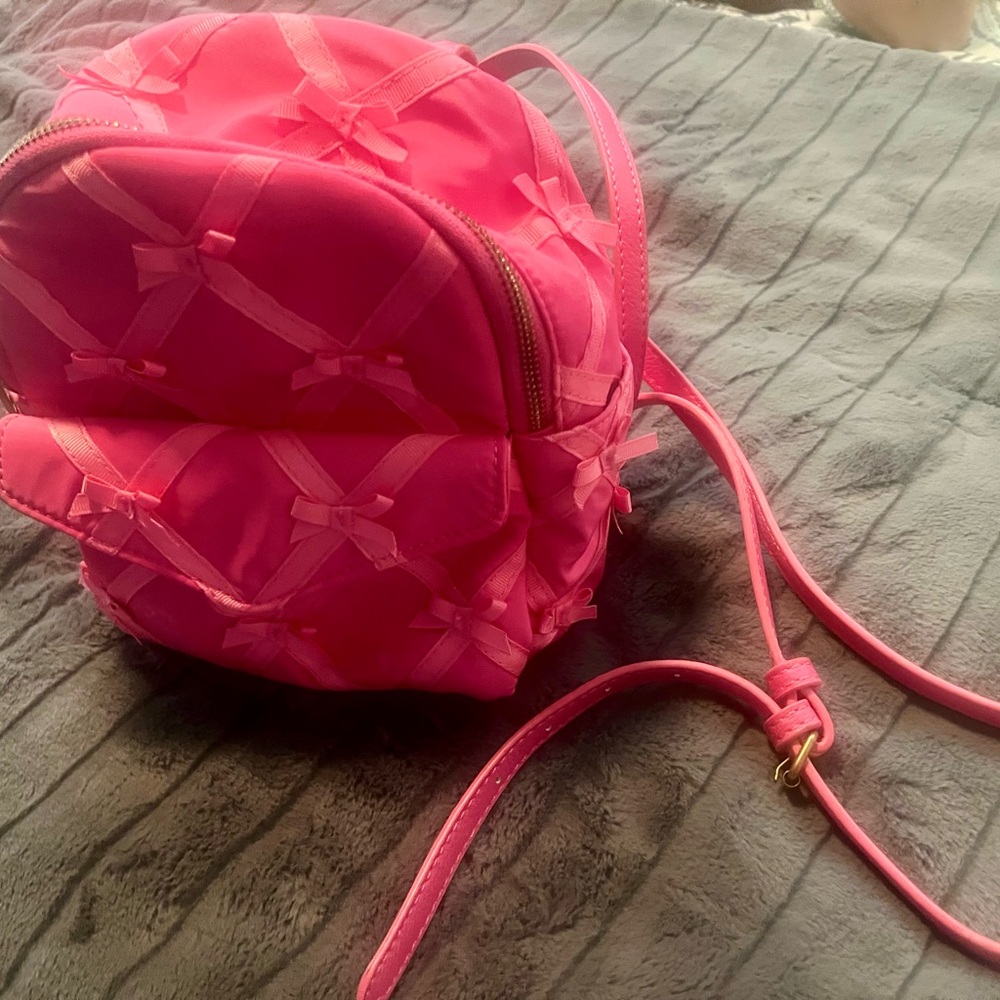 Betsey Johnson Vibrant Pink Bow Backpack